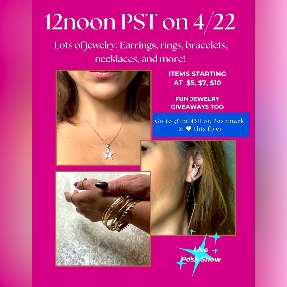 $5, $7, $10 starts!! Jewelry Show with rings, earrings, bracelets and more!